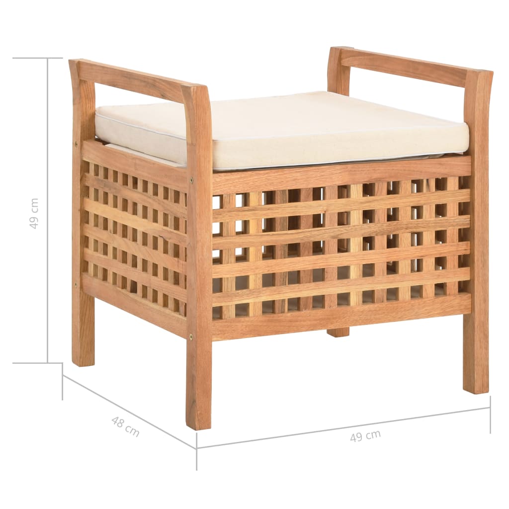 Cassapanca 49x48x49 cm in Legno Massello di Noce | homemem39
