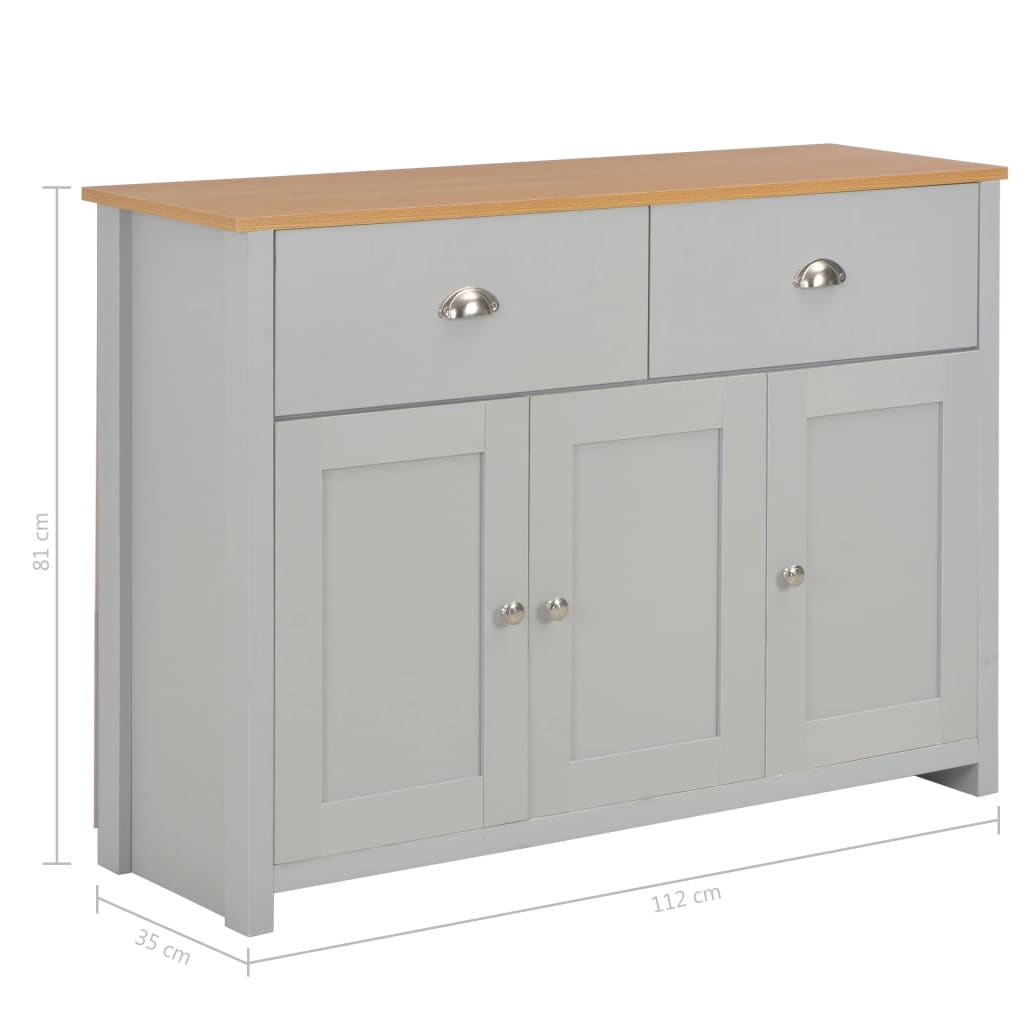 Credenza Grigia 112x35x81 cm - homemem39