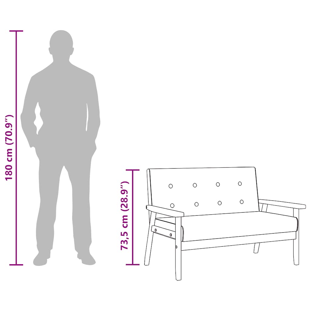 Divano a 2 Posti Nero in Similpelle - homemem39