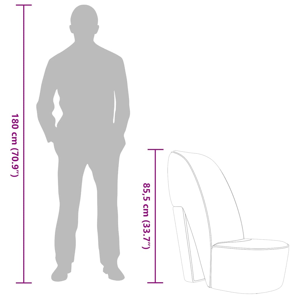 Poltrona a Forma di Scarpa con Tacco in Similpelle Grigia