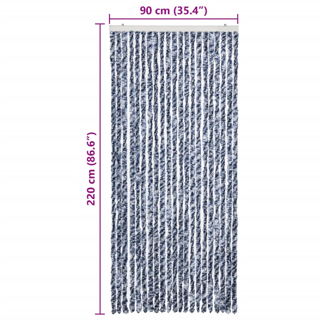 Zanzariera Blu Bianco e Argento 90x220 cm Ciniglia | homemem39