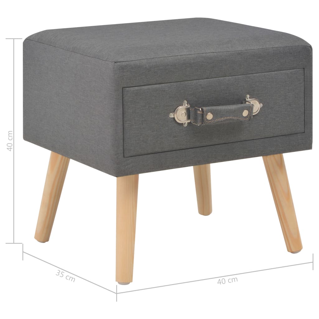 Comodini Grigio Scuro 2 pz 40x35x40 cm in Tessuto - homemem39