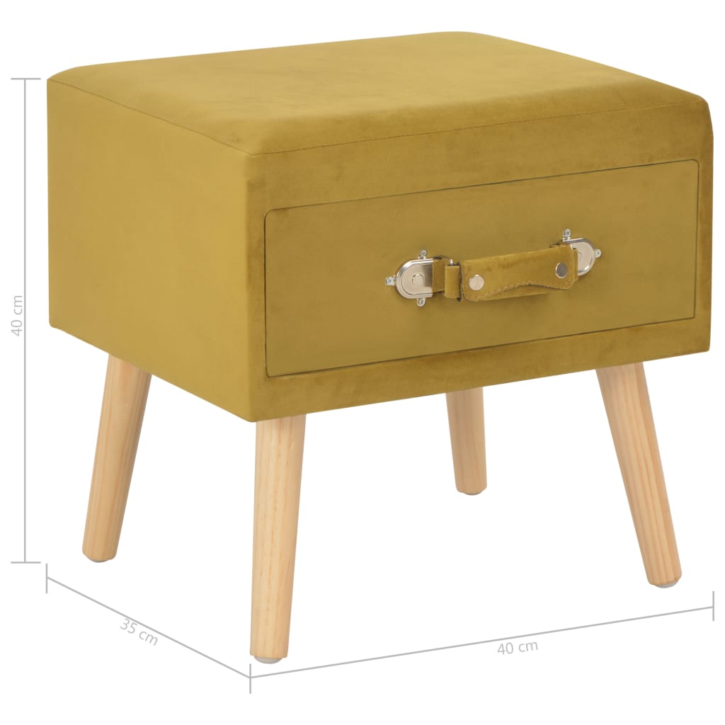 Comodini Senape 2 pz 40x35x40 cm in Velluto | homemem39