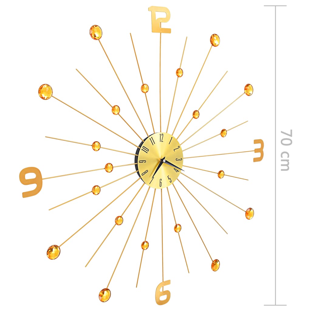 Orologio da Parete in Metallo 70 cm Dorato | homemem39