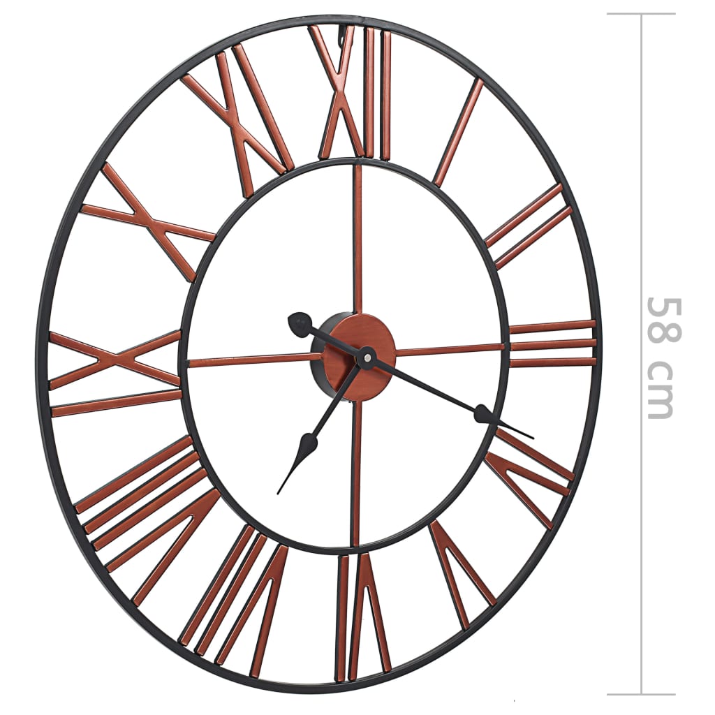 Orologio da Parete in Metallo 58 cm Rosso | homemem39