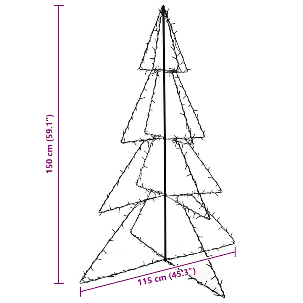 Albero di Natale a Cono 240 LED per Interni Esterni 115x150 cm | homemem39