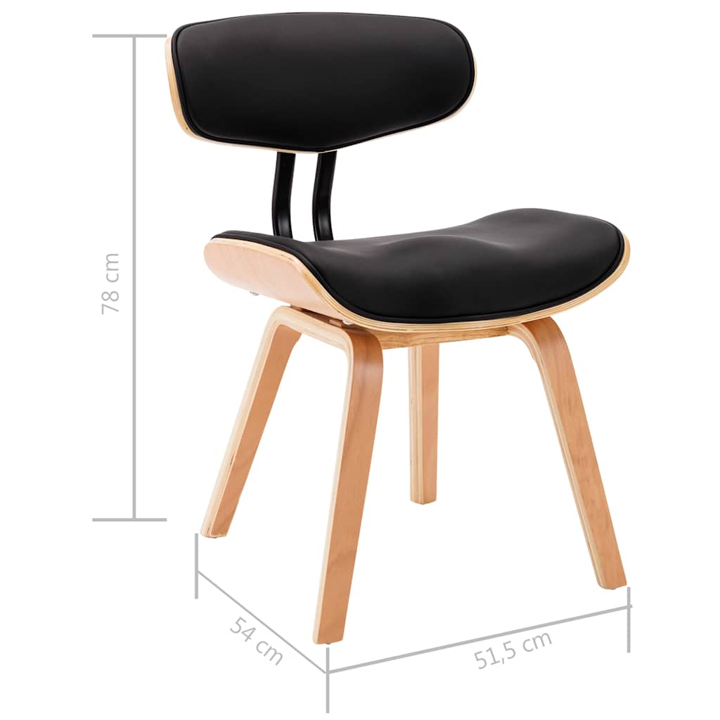 Sedie da Pranzo 2 pz Nere in Legno Piegato e Similpelle