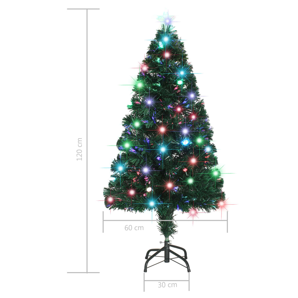 Albero di Natale Preilluminato con Supporto e LED 120 cm Fibra Ottica | homemem39