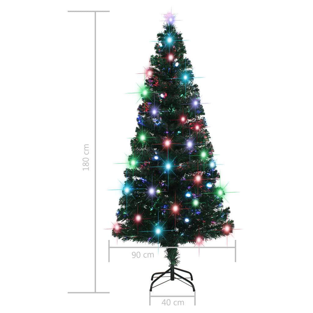 Albero di Natale Preilluminato con Supporto e LED 180 cm Fibra Ottica | homemem39