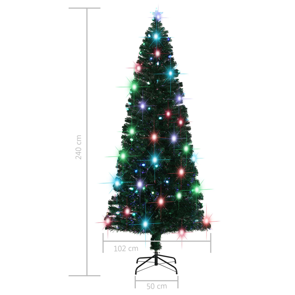 Albero di Natale Preilluminato con Supporto e LED 240 cm