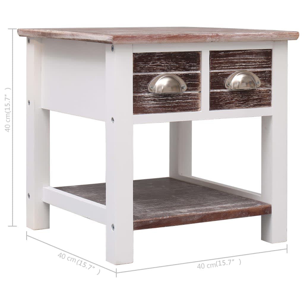 Tavolino Laterale Marrone 40x40x40 cm in Legno di Paulownia | homemem39