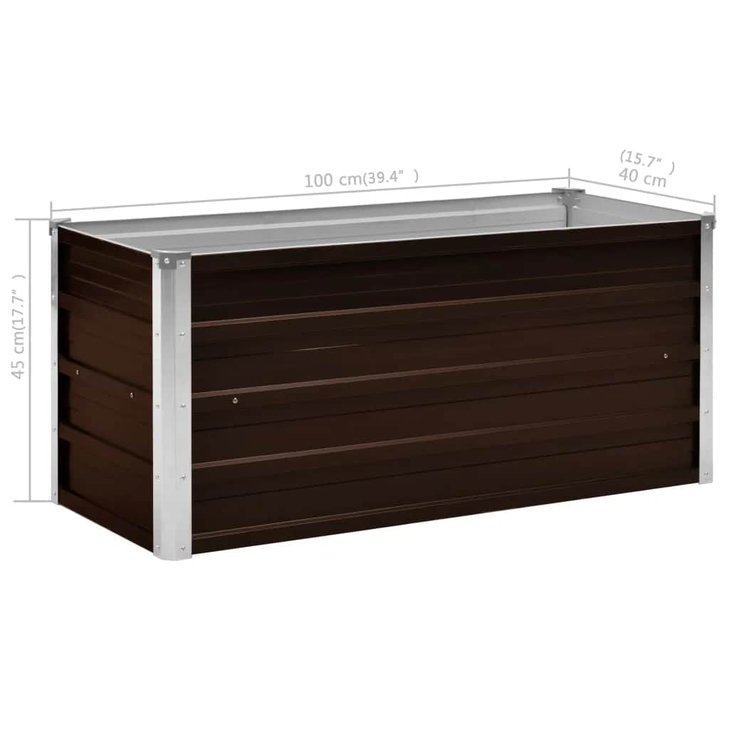 Letto Rialzato Giardino Marrone 100x40x45 cm in Acciaio Zincato | homemem39