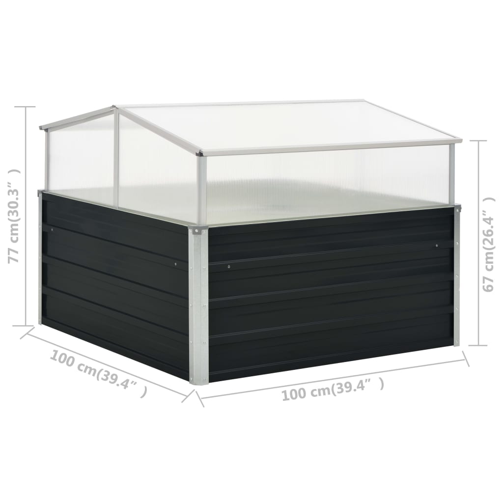 Serra Antracite 100x100x77 cm in Acciaio Zincato | homemem39