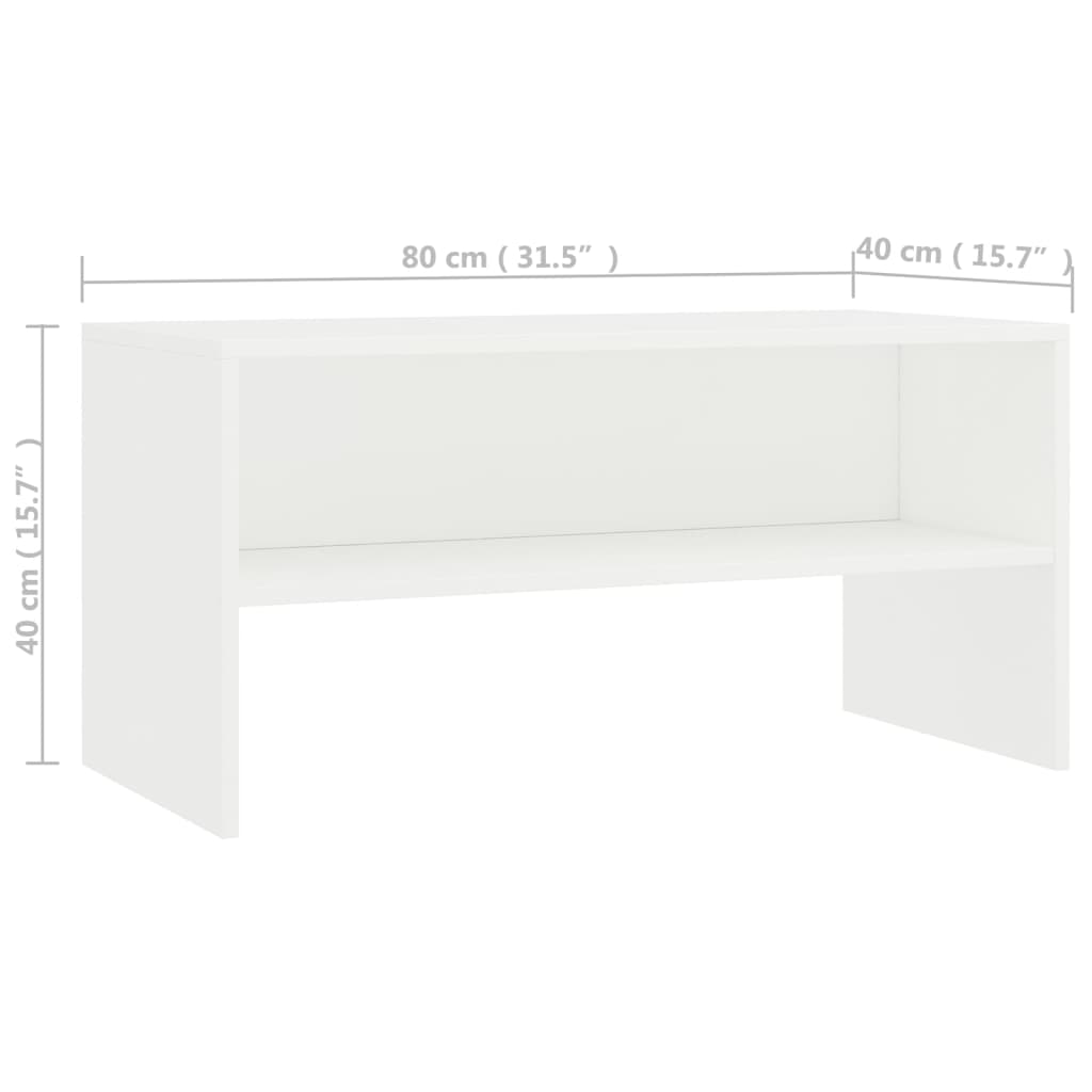 Mobile Porta TV Bianco 80x40x40 cm in Legno Multistrato - homemem39