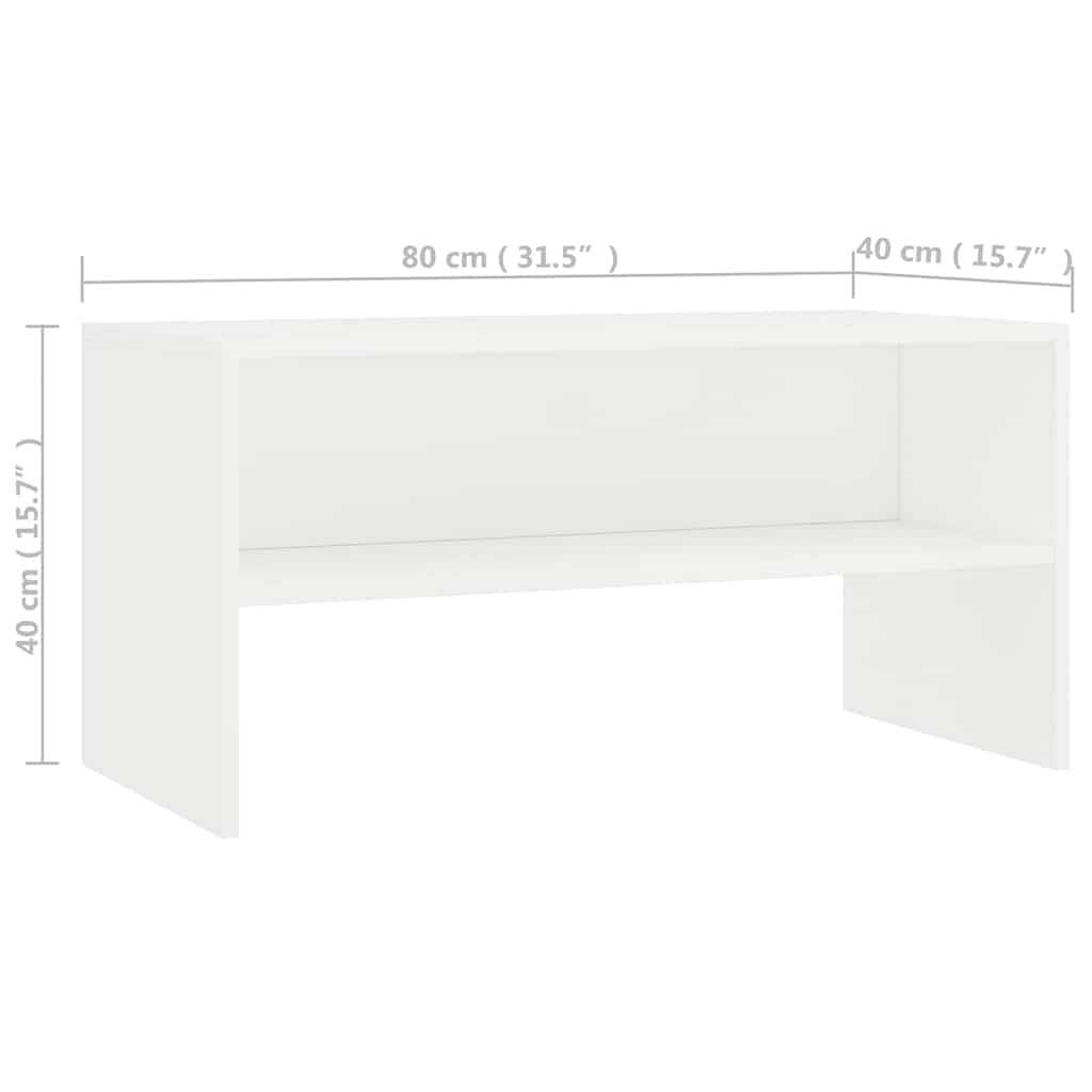 Mobile Porta TV Bianco 80x40x40 cm in Legno Multistrato