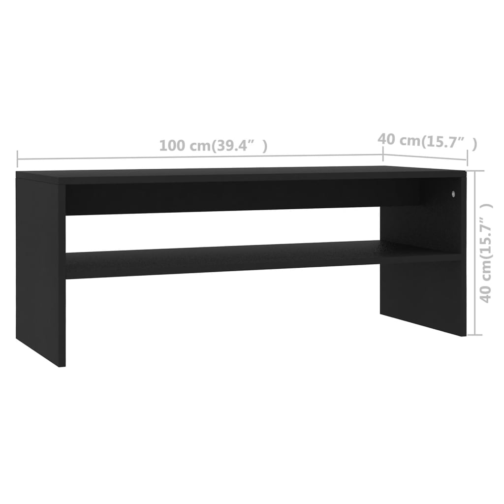 Tavolino da Salotto Nero 100x40x40 cm in Legno Multistrato | homemem39