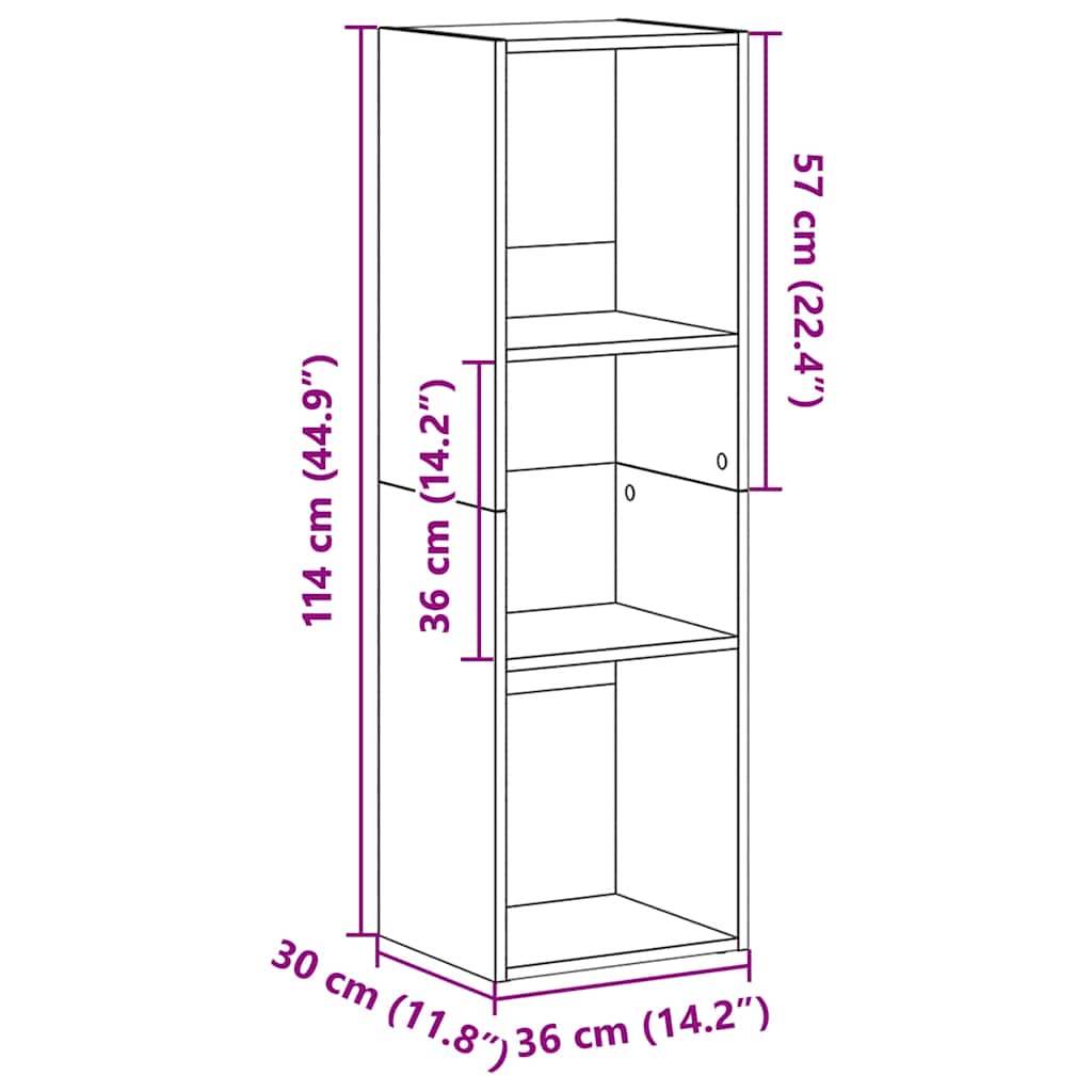 Libreria/Mobile TV Nero 36x30x114 cm in Legno Multistrato | homemem39