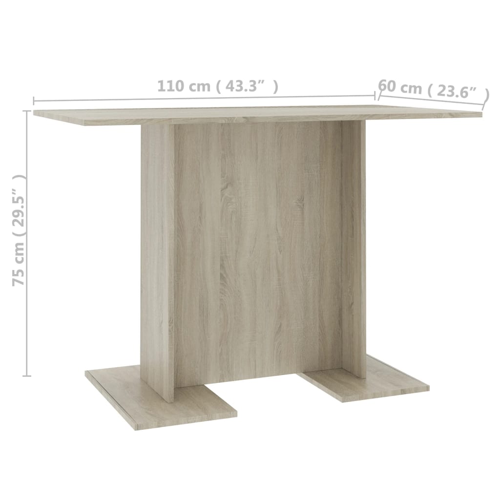 Tavolo da Pranzo Rovere Sonoma 110x60x75cm in Legno Multistrato