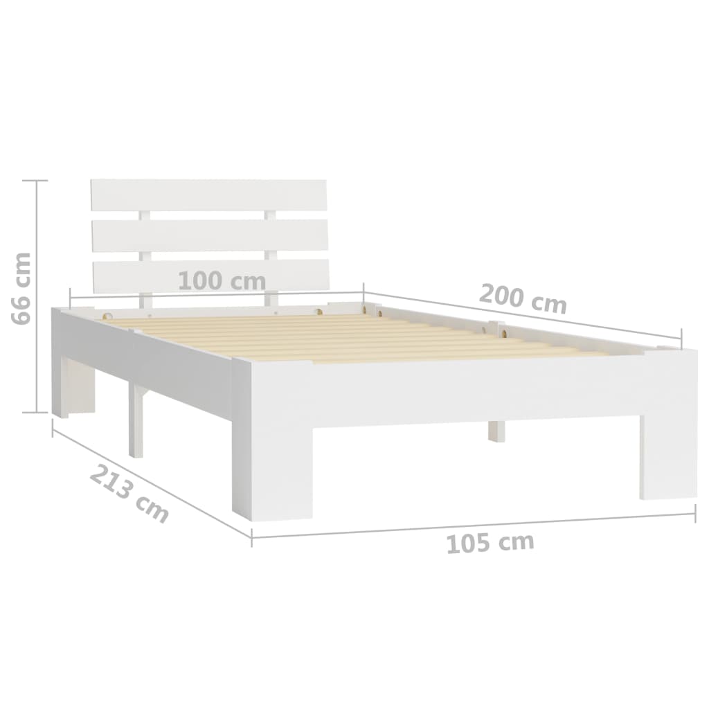 Dormeuse Estraibile senza Materasso Bianca Legno Pino 100x200cm | homemem39