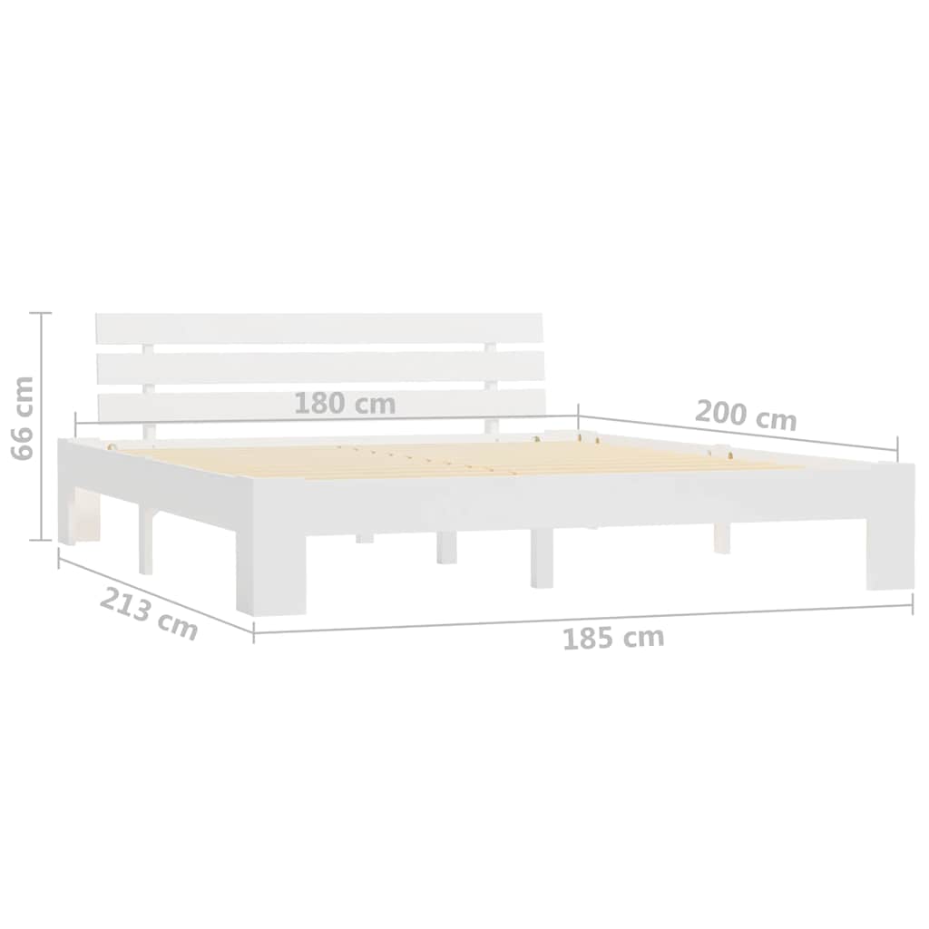 Giroletto senza Materasso Bianco 180x200 cm Legno Massello Pino