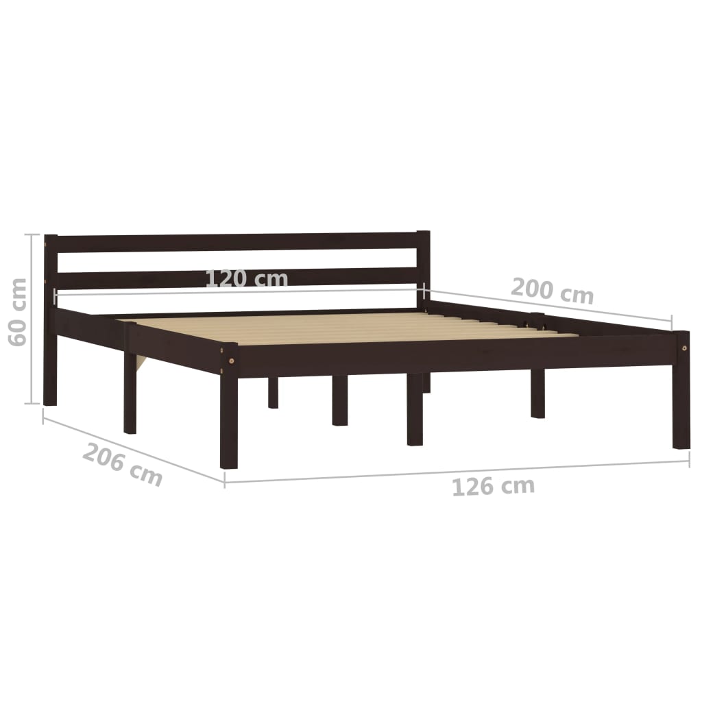 Giroletto senza Materasso Marrone Scuro 120x200 cm Legno Pino | homemem39
