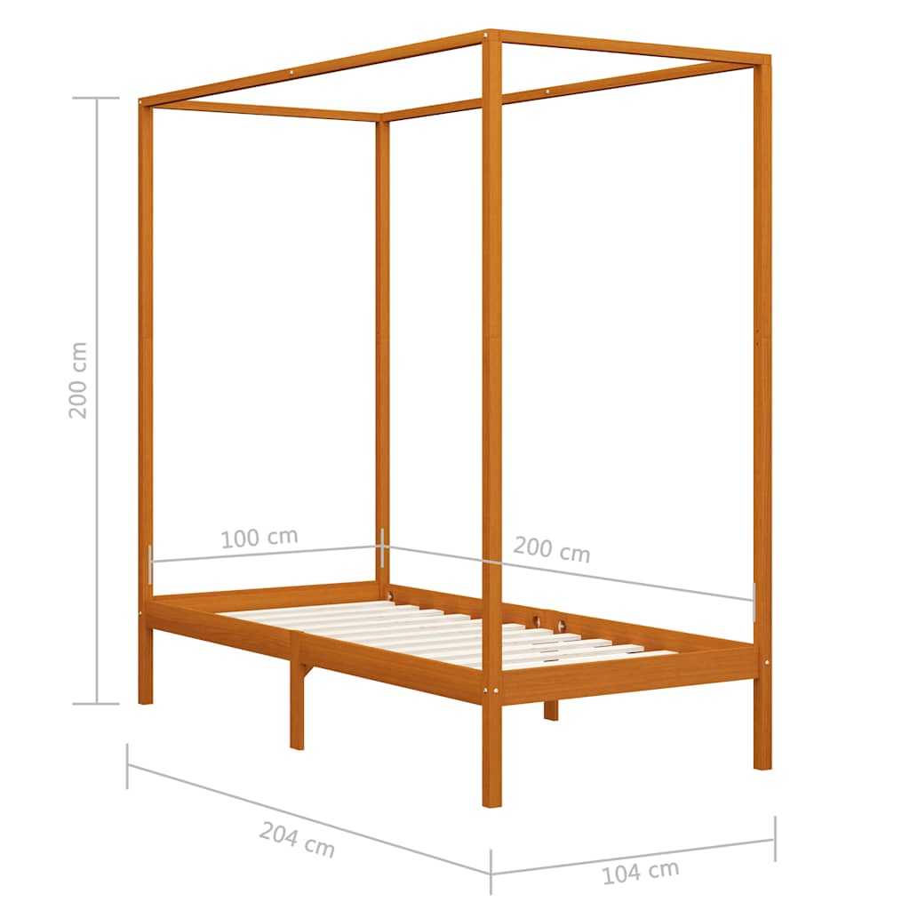 Giroletto senza Materaso Ambrato in Legno di Pino 100x200cm