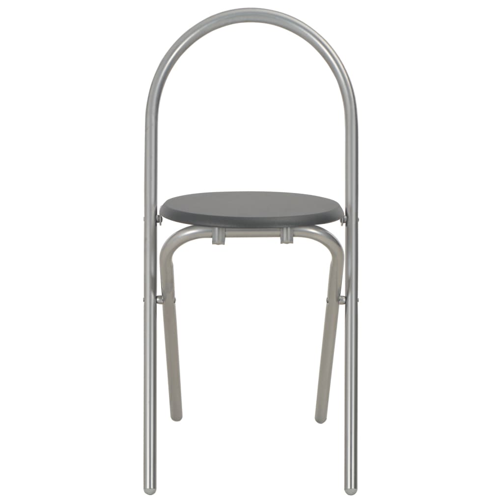 Set Tavolo e Sedie Pieghevoli con Scaffale 3pz MDF Acciaio Nero - homemem39