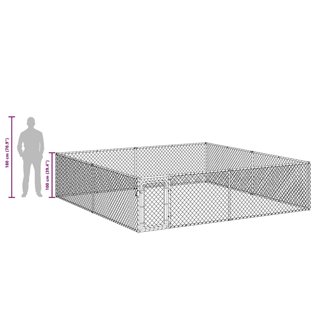 Canile da Esterno in Acciaio Zincato 4x4x1 m | homemem39