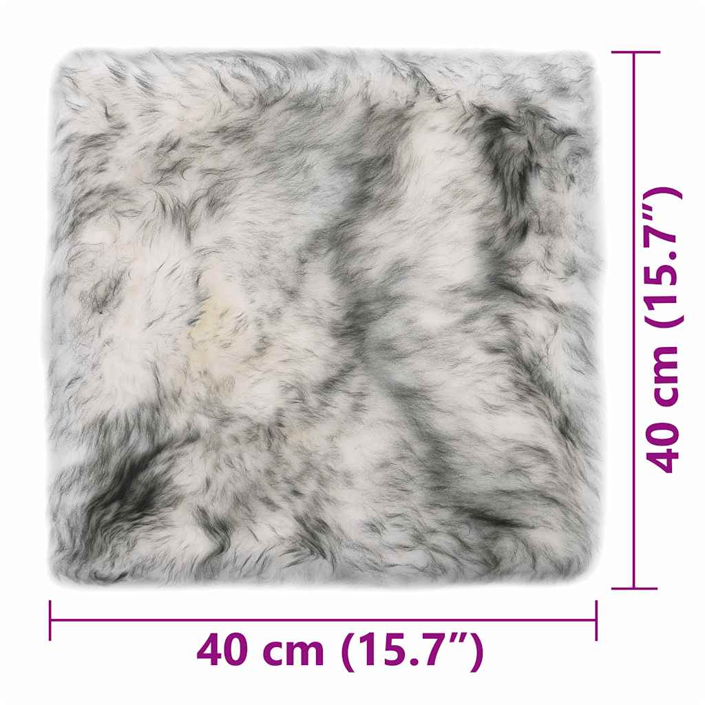 Cuscini Sedie 2pz Melange Grigio Scuro 40x40cm Pelle di Montone