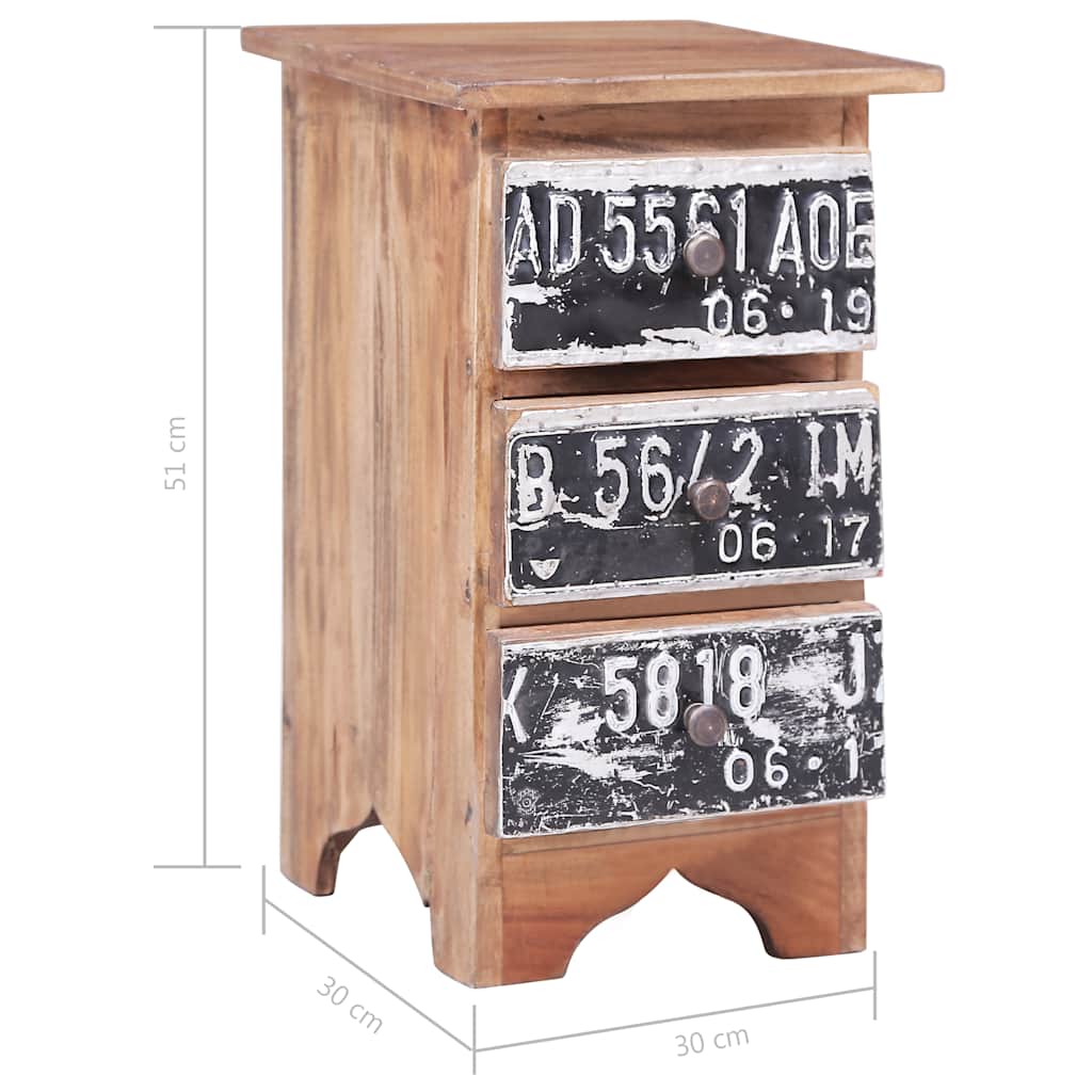 Comodino 30x30x51 cm in Legno Massello di Mogano