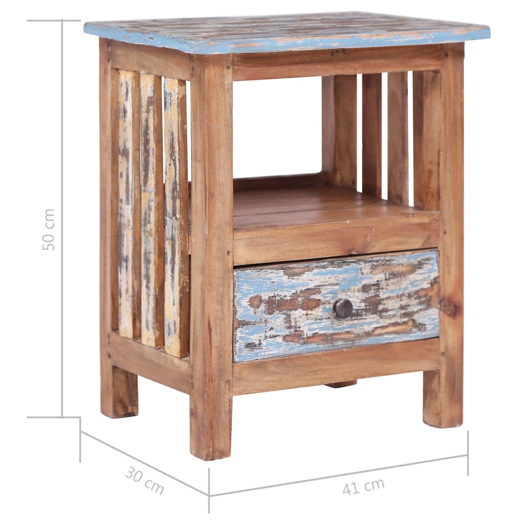 Comodino 41x30x50 cm in Legno Massello di Mogano