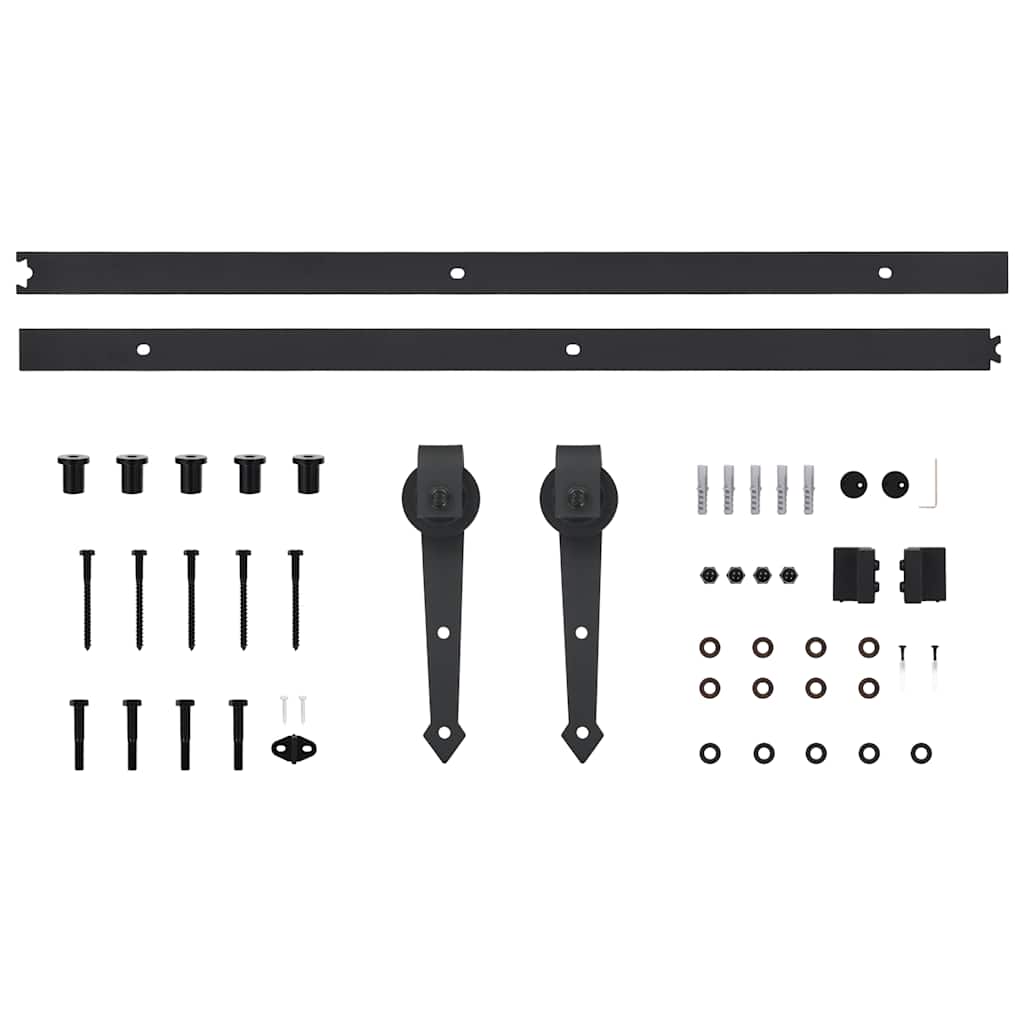 Kit di Binari per Porte Scorrevoli SKIEN 200 cm Acciaio Nero | homemem39