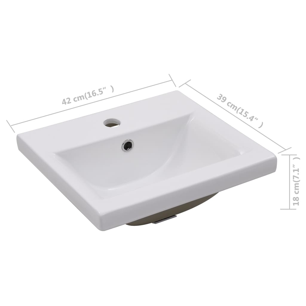 Lavabo da Incasso 42x39x18 cm in Ceramica Bianco - homemem39