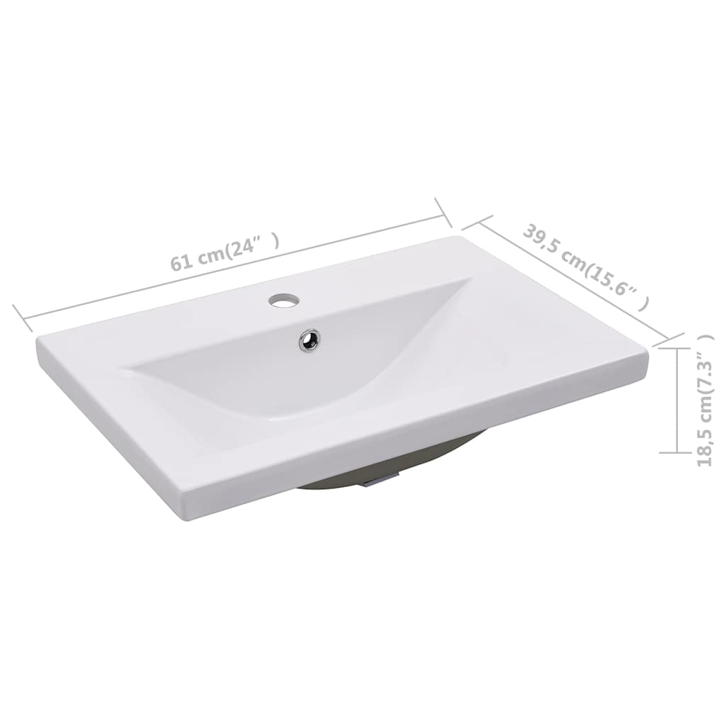Lavabo da Incasso 61x39,5x18,5 cm in Ceramica Bianco | homemem39