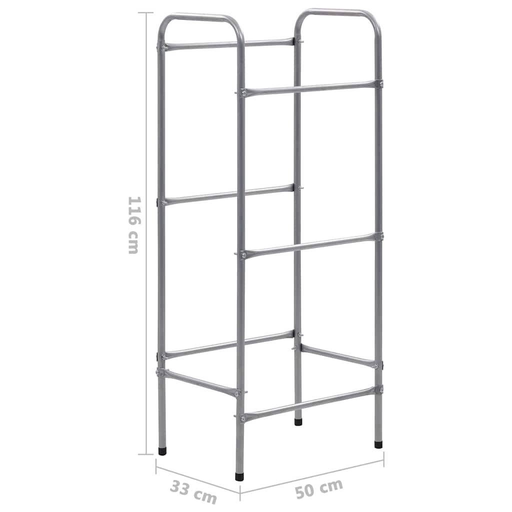 Supporto con Ripiani per 3 Casse Argento 50x33x116 cm Acciaio | homemem39