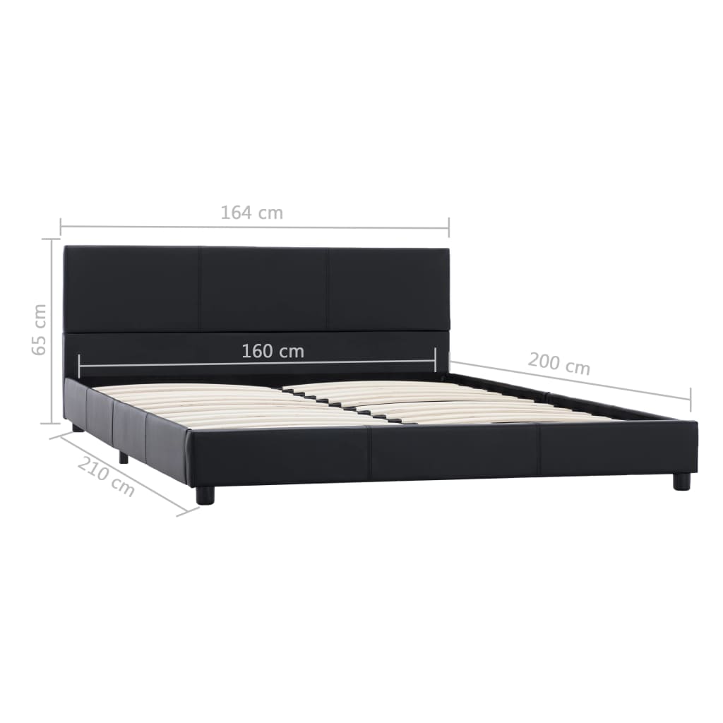 Giroletto Nero in Similpelle 160x200 cm