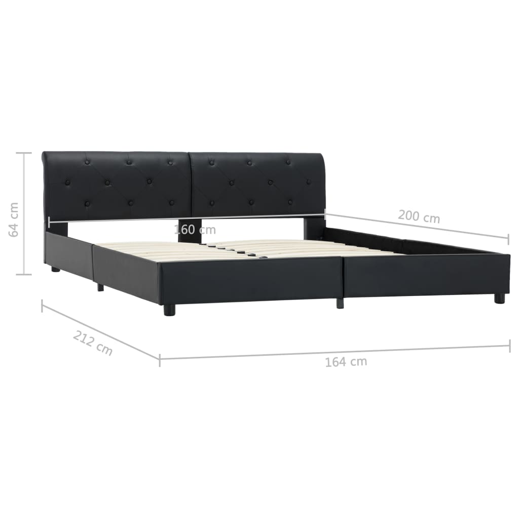 Giroletto Nero in Similpelle 160x200 cm