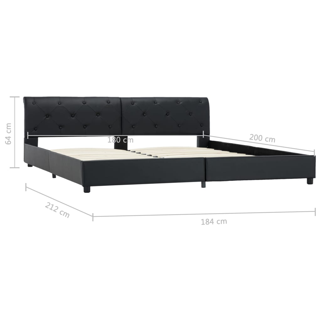 Giroletto Nero in Similpelle 180x200 cm