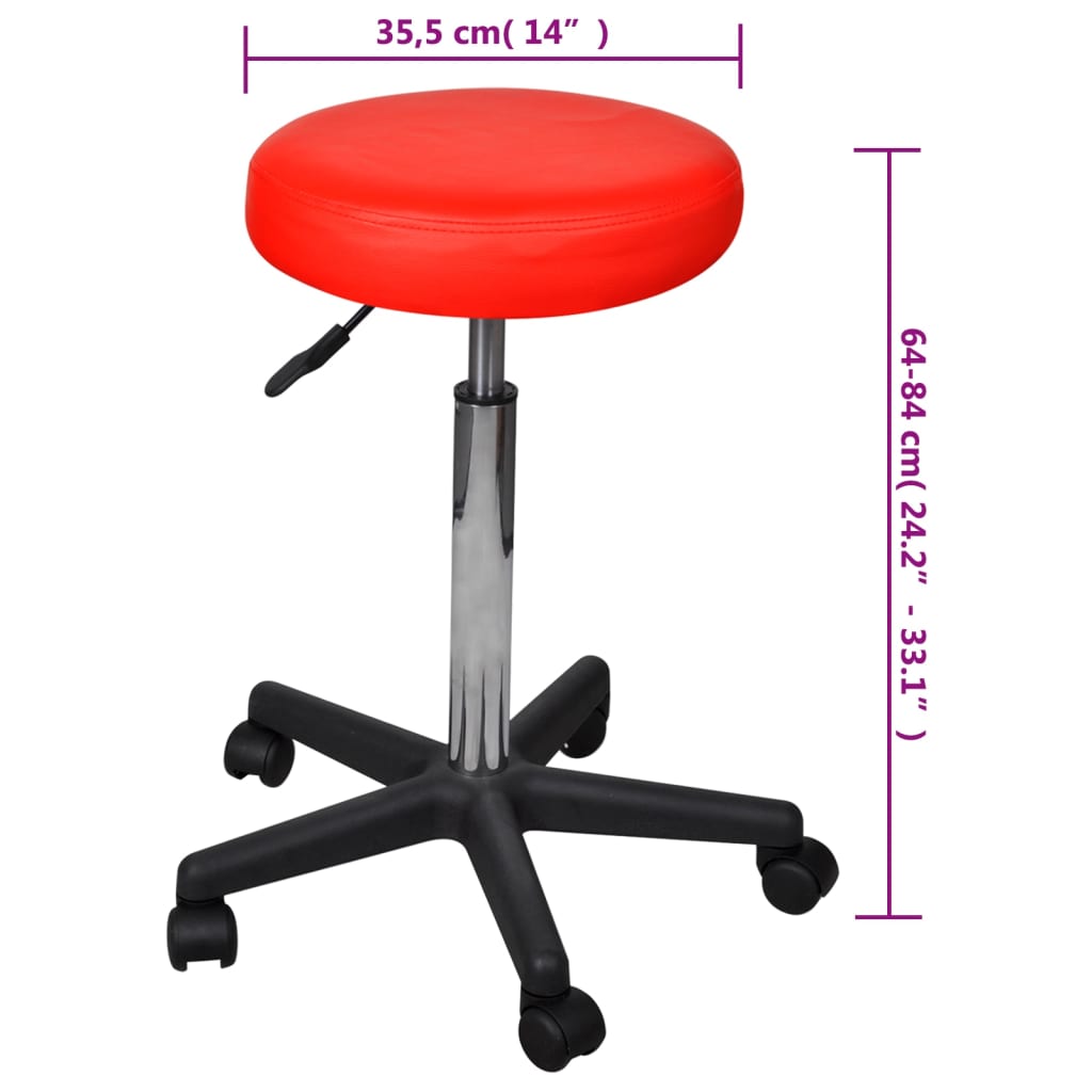 Sgabelli da Ufficio 2 pz Rossi 35,5x84 cm in Similpelle | homemem39