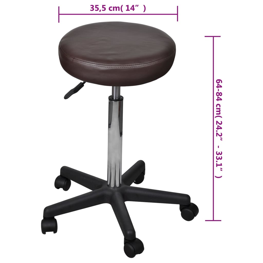 Sgabelli da Ufficio 2 pz Marroni 35,5x84 cm in Similpelle | homemem39