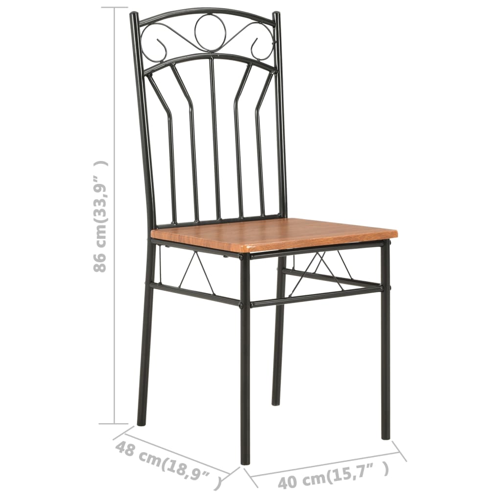 Sedie per Sala da Pranzo 6 pz Marroni in MDF | homemem39