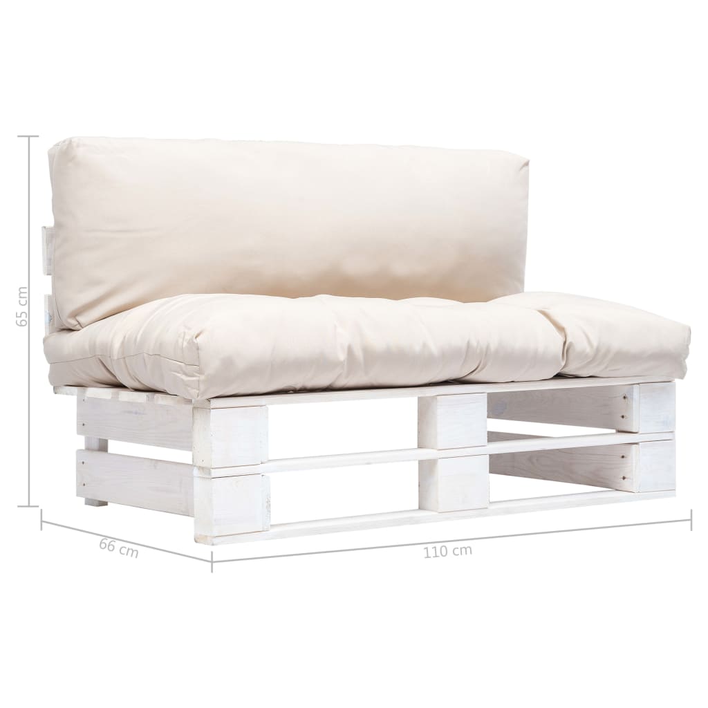 Divano da Giardino a Pallet con Cuscini Sabbia in Legno di Pino | homemem39