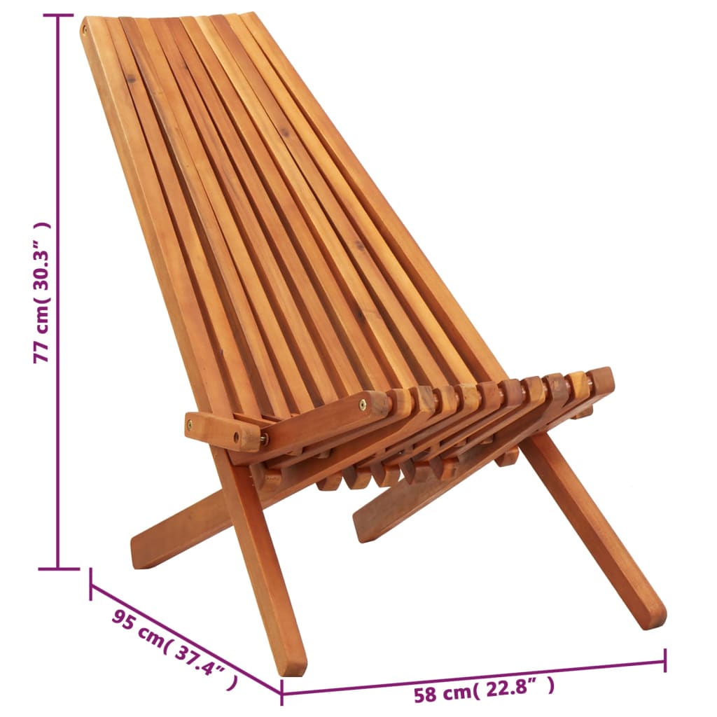 Sedia a Sdraio da Esterno Pieghevole Legno Massello di Acacia | homemem39