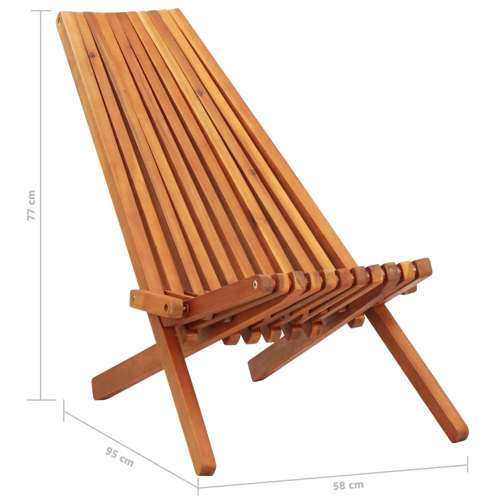 Sedie da Giardino Pieghevoli 2 pz in Legno Massello d'Acacia | homemem39