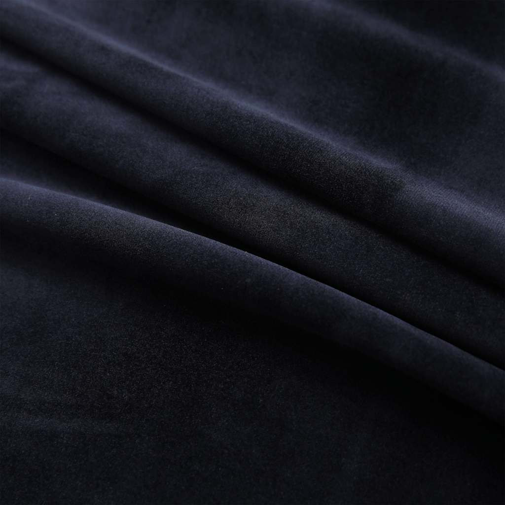 Tende Oscuranti con Anelli 2 pz Nere in Velluto 140x225 cm
