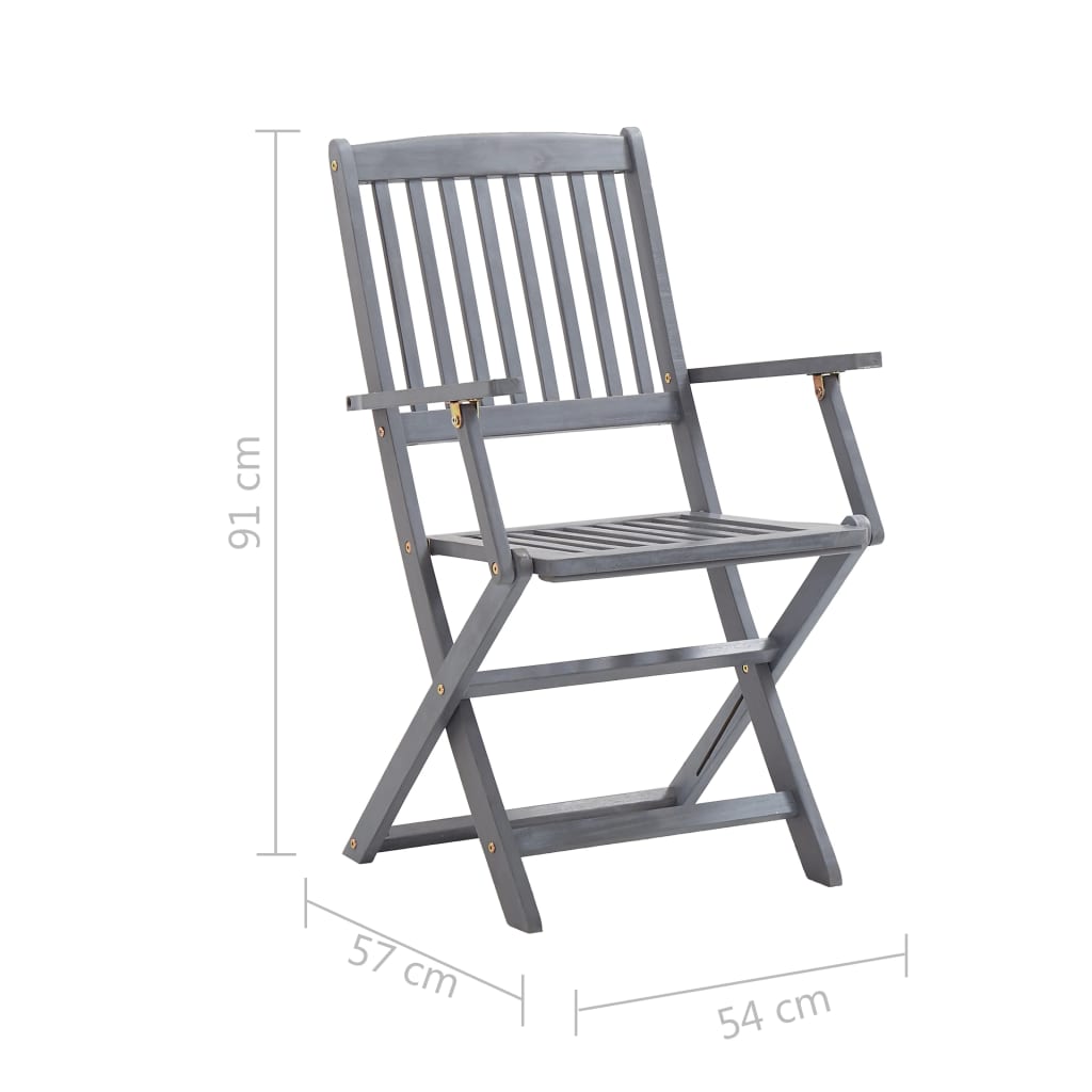 Sedie da Giardino Pieghevoli 4 pz in Legno Massello d'Acacia | homemem39
