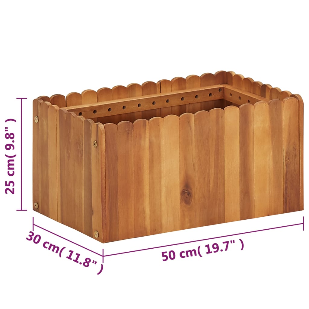 Letto Rialzato da Giardino 50x30x25 cm Legno Massello di Acacia | homemem39