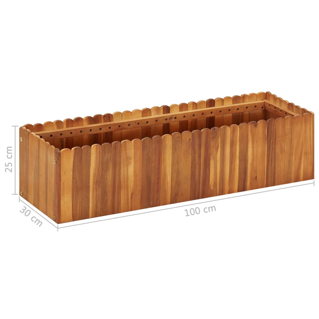 Letto Rialzato da Giardino 100x30x25 cm in Massello di Acacia | homemem39
