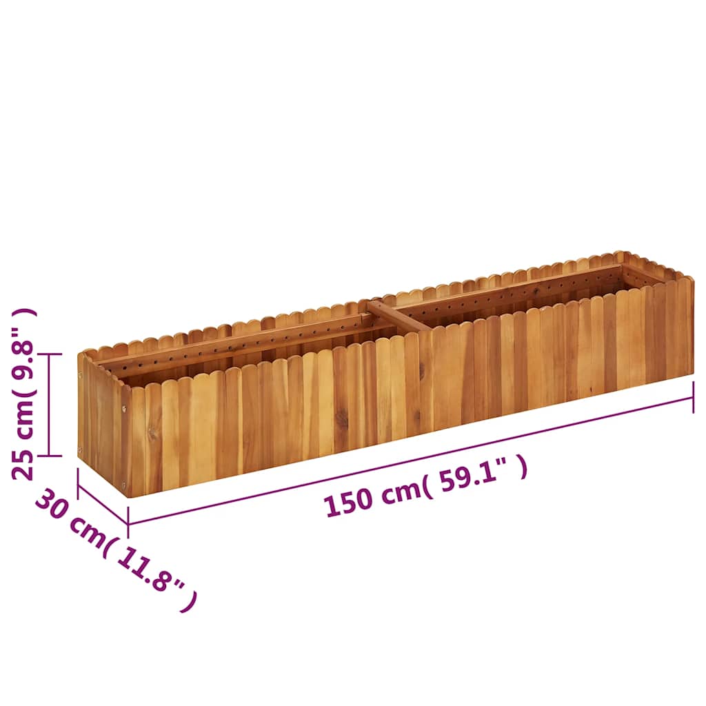 Letto Rialzato da Giardino 150x30x25 cm in Massello di Acacia | homemem39