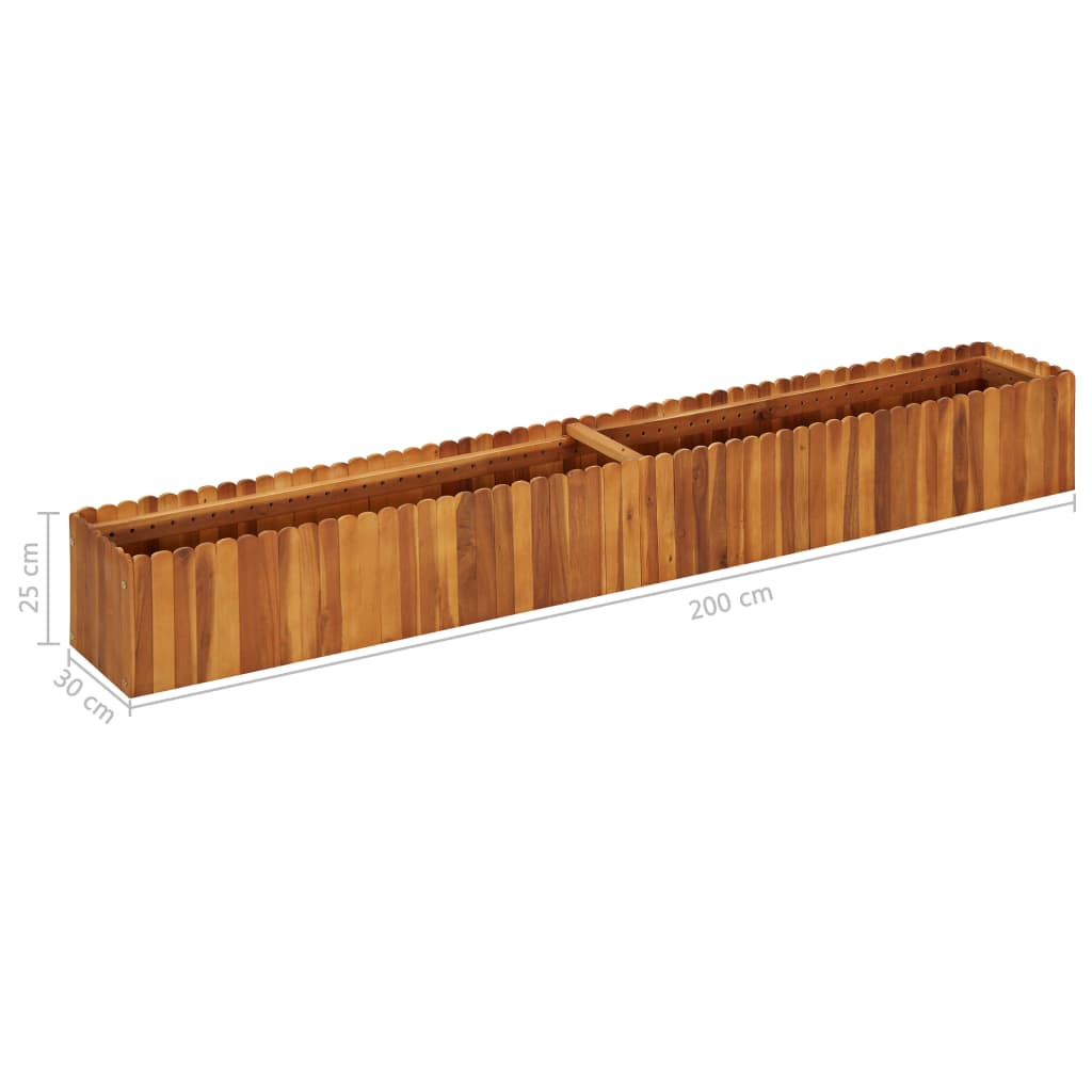 Letto Rialzato da Giardino 200x30x25 cm in Massello di Acacia | homemem39